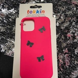 Apple iPhone 11 Pro Hot Pink Case with Black Bows